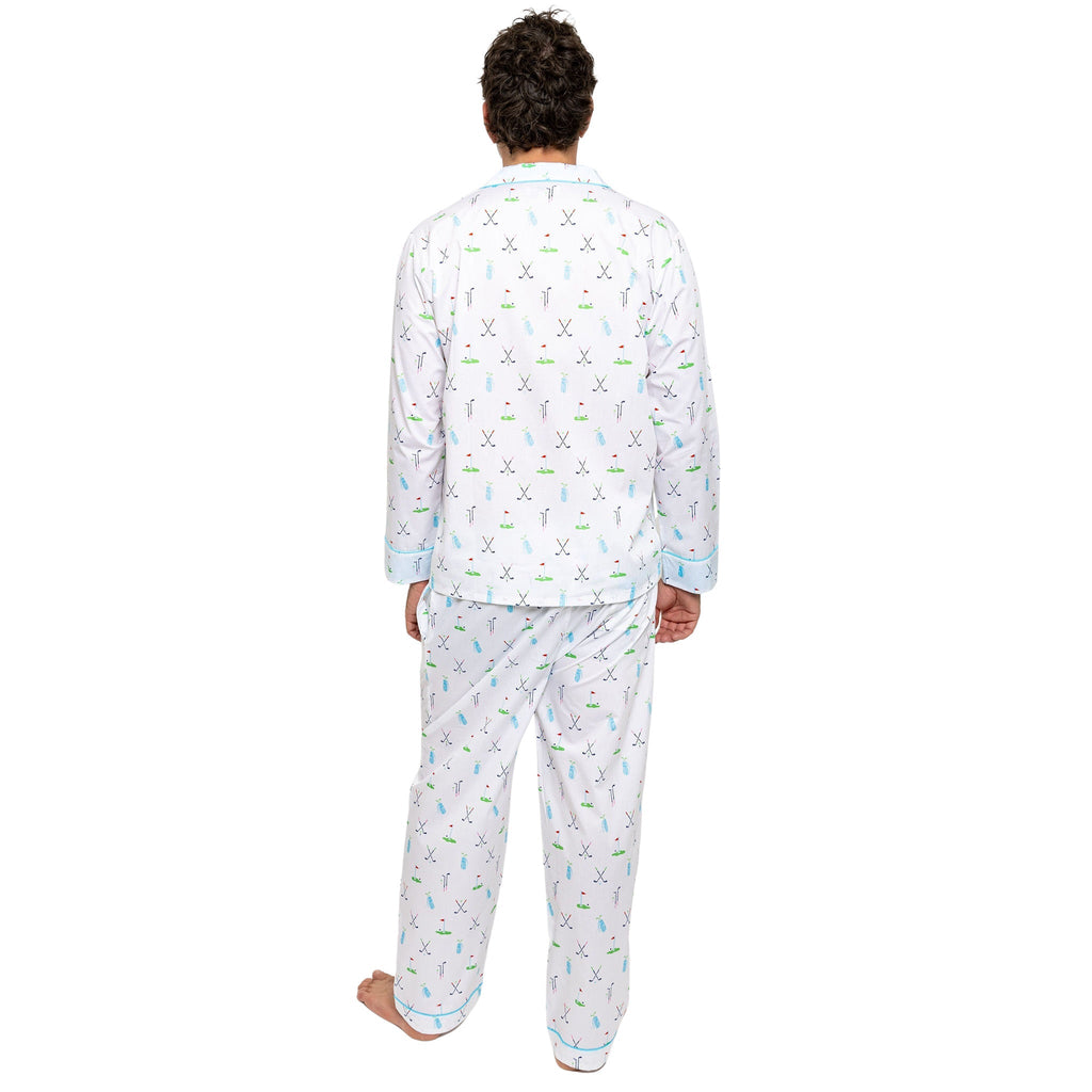 Men's Golf Long PJ Set - Organic Cotton Poplin