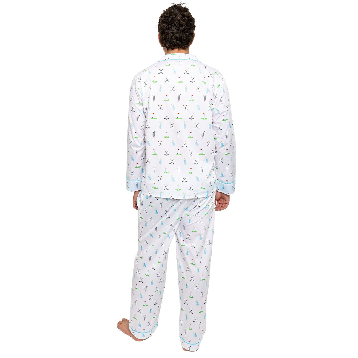 Men's Golf Long PJ Set - Organic Cotton Poplin