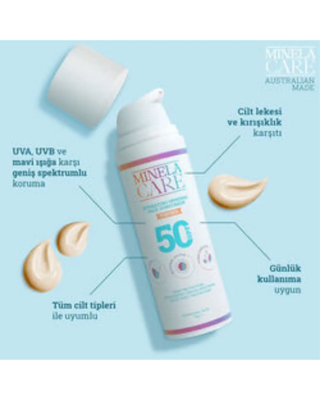 Minela Care SPF 50 Tinted Moisturizing Face Sunscreen 70g