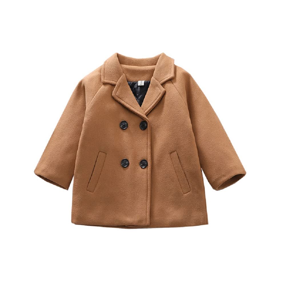 MoZiKQin Toddler Wool Coat | Khaki | 6-7 Years - # GIAA21210023
