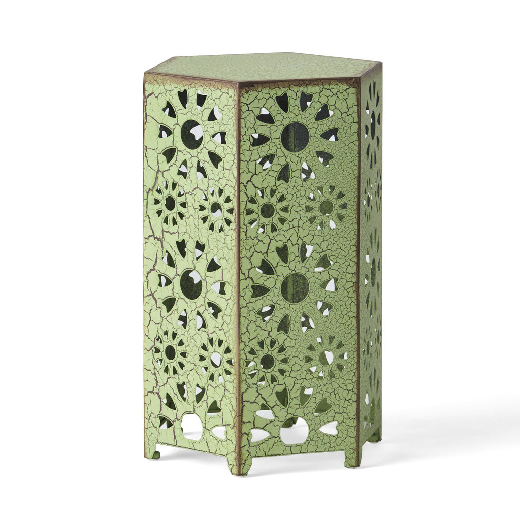 Galore 14" Side Table with Sunburst Cut Out Design