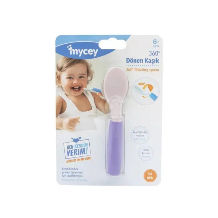 Mycey 360 Degree Rotating Training Spoon Blue 1 Count