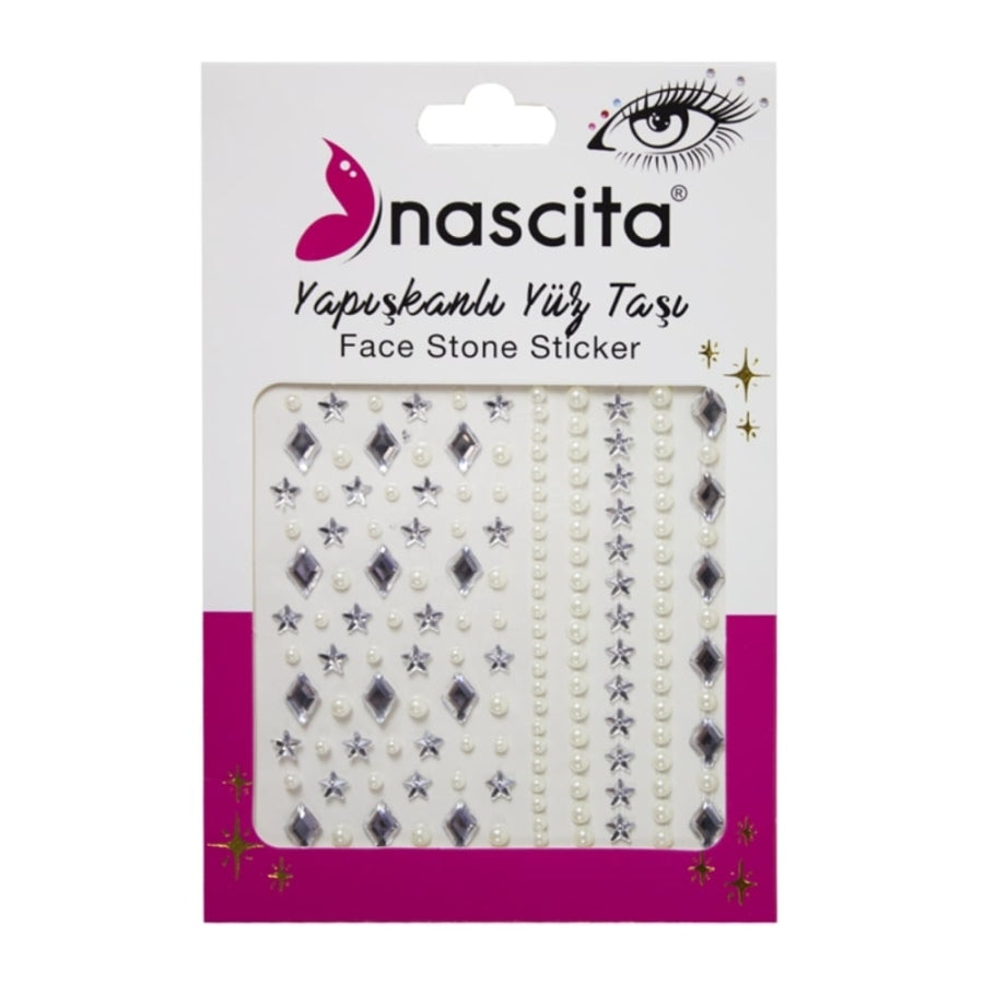 Nascita Geometric Face Jewels with Pearl Accents 1 Pack