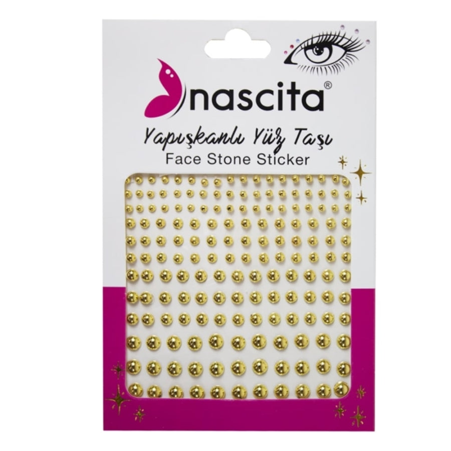 Nascita Adhesive Face Jewels Gold Sparkle Accents 1 Count