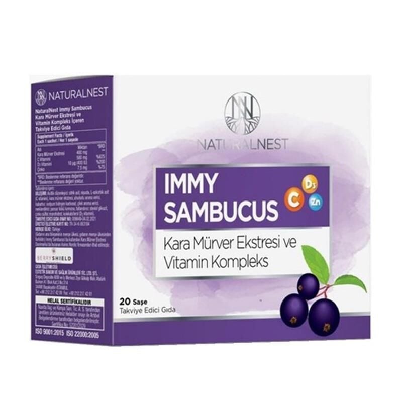 Naturalnest Immy Sambucus Elderberry & Vitamin C Supplement 20 Sachets