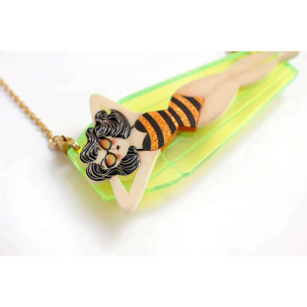 Necklace/Brooch Girl on Mat by Laliblue | PRE-ORDER SHIPS IN 2-3 WEEKS
