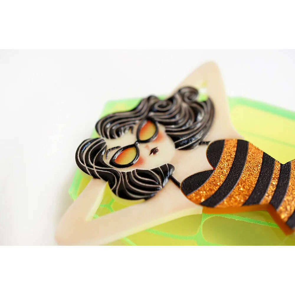 Necklace/Brooch Girl on Mat by Laliblue | PRE-ORDER SHIPS IN 2-3 WEEKS