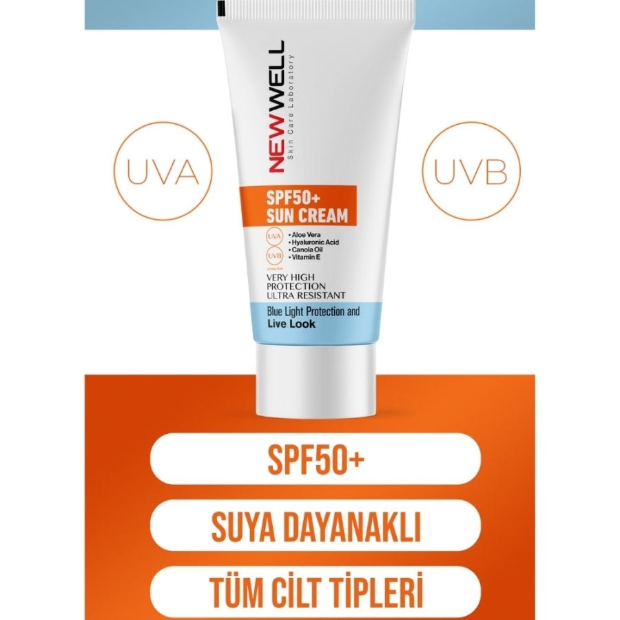 New Well SPF 50+ Sunscreen with Soothing Aloe Vera 50ml