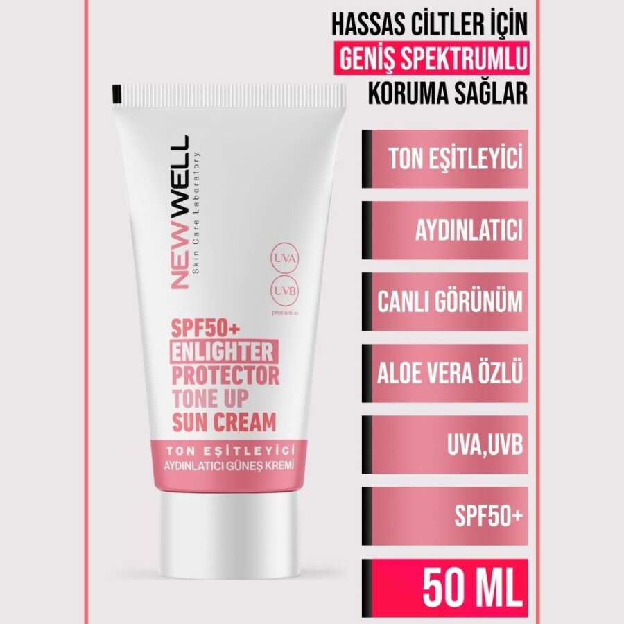 New Well Illuminating Pink Face Sunscreen SPF50+ 50ml