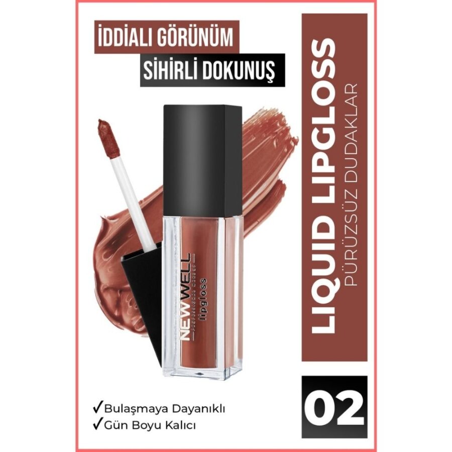 New Well Liquid Matte Lip Gloss No 02 Long-Wear Finish 7ml