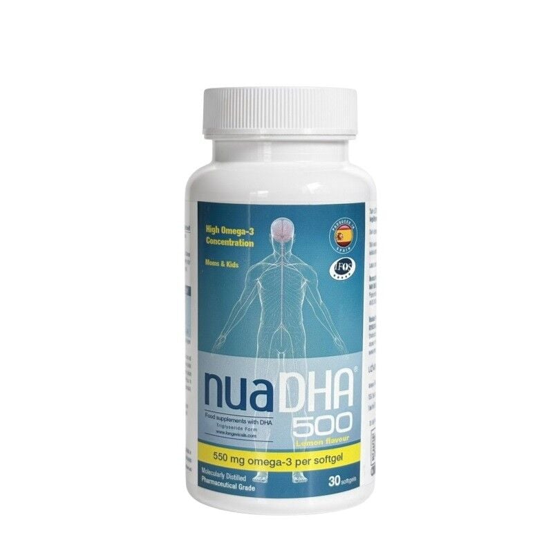 Nua Biological NUA DHA 500 Omega-3 Supplement 30 Capsules