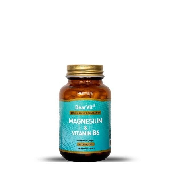 Dearvit Magnesium & Vitamin B6 Support Supplement 60 Capsules