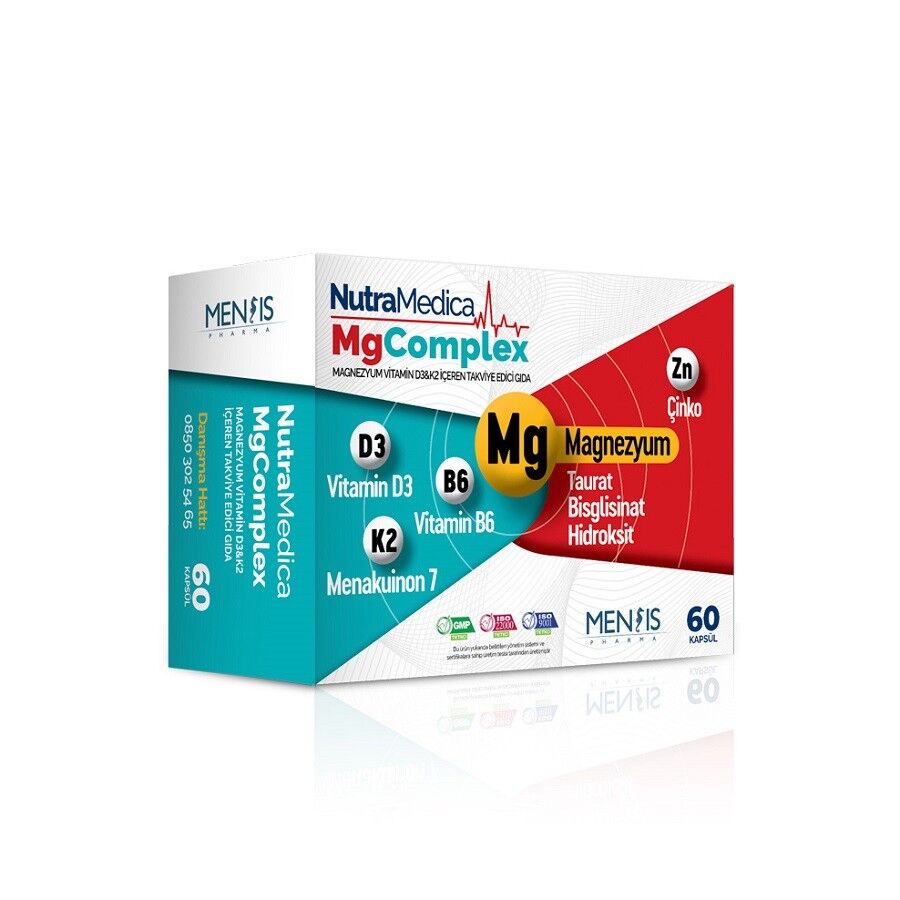 NutraMedica MgComplex Magnesium with Vitamin D3 & K2 60 Capsules