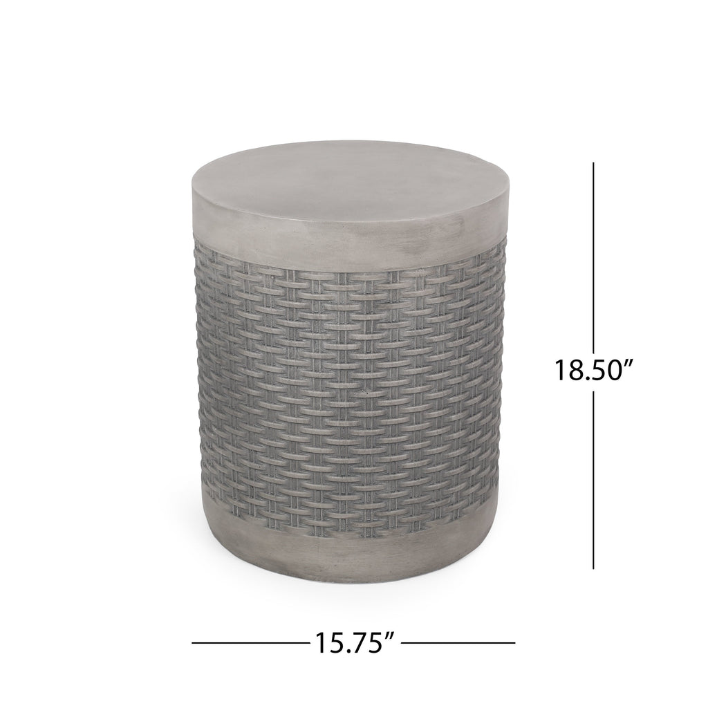 Outdoor Lightweight Round Concrete End Table