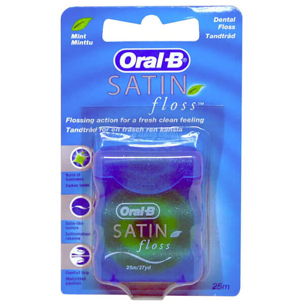 Oral-B Satin Floss Mint Dental Floss for Fresh Breath 25m