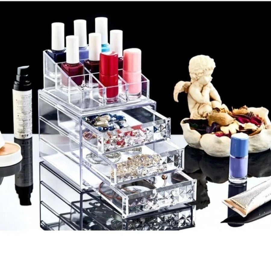 Box Up Diamond 3-Drawer Organizer Set for Beauty Storage