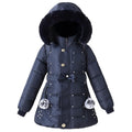 Podgina Girls Winter Puffer Coat | Dark Blue | 3T-4T - # GIAA21210031