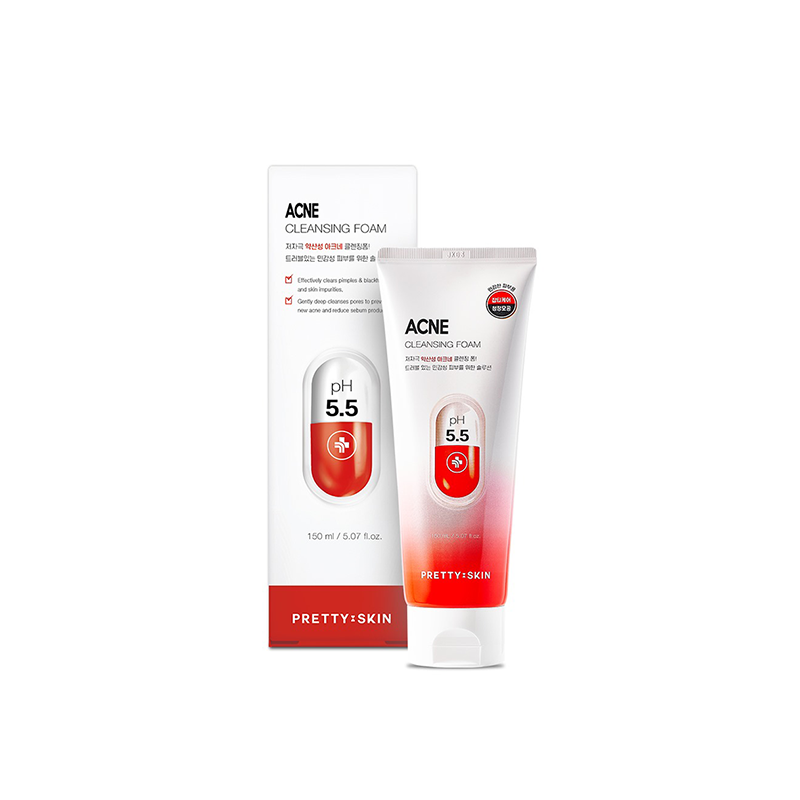 Prettyskin Acne Cleansing Foam pH 5.5 Soothing Cleanser 150 ml