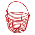 Red Wire Chicken Egg Basket with Handle – Holds 24–36 Eggs
