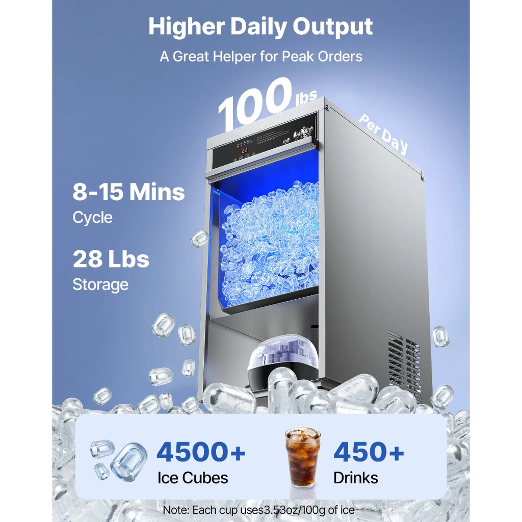 Ice Machines 100Lb / 450Lb In 24 Hours
