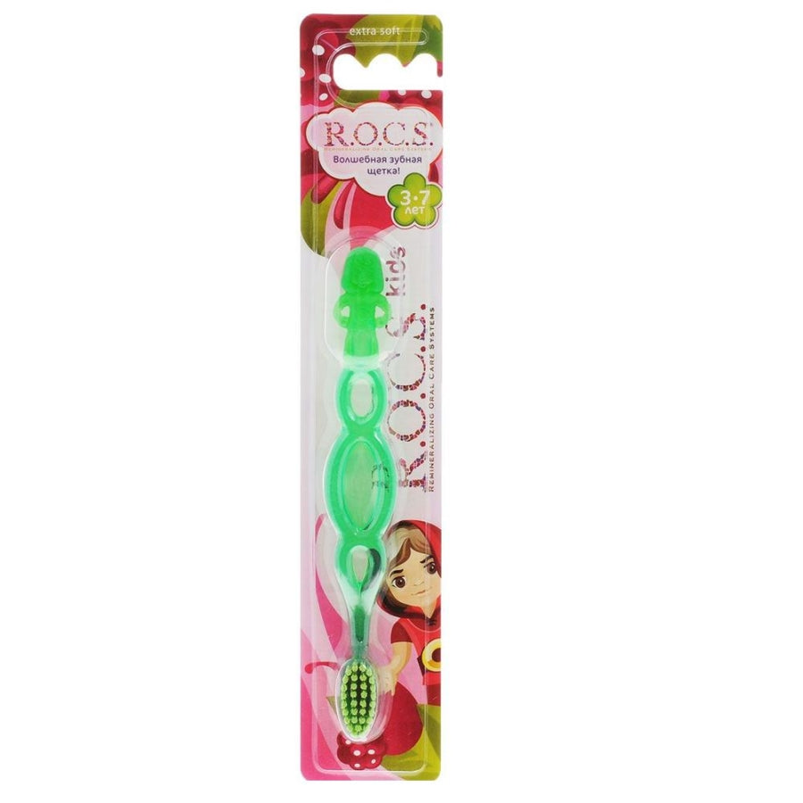 R.O.C.S. Kids Extra Soft Toothbrush for Ages 3-7 Green