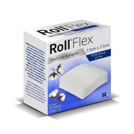 Roll Flex Sterile Gauze Pads for Wound Protection 7.5x7.5cm 25ct