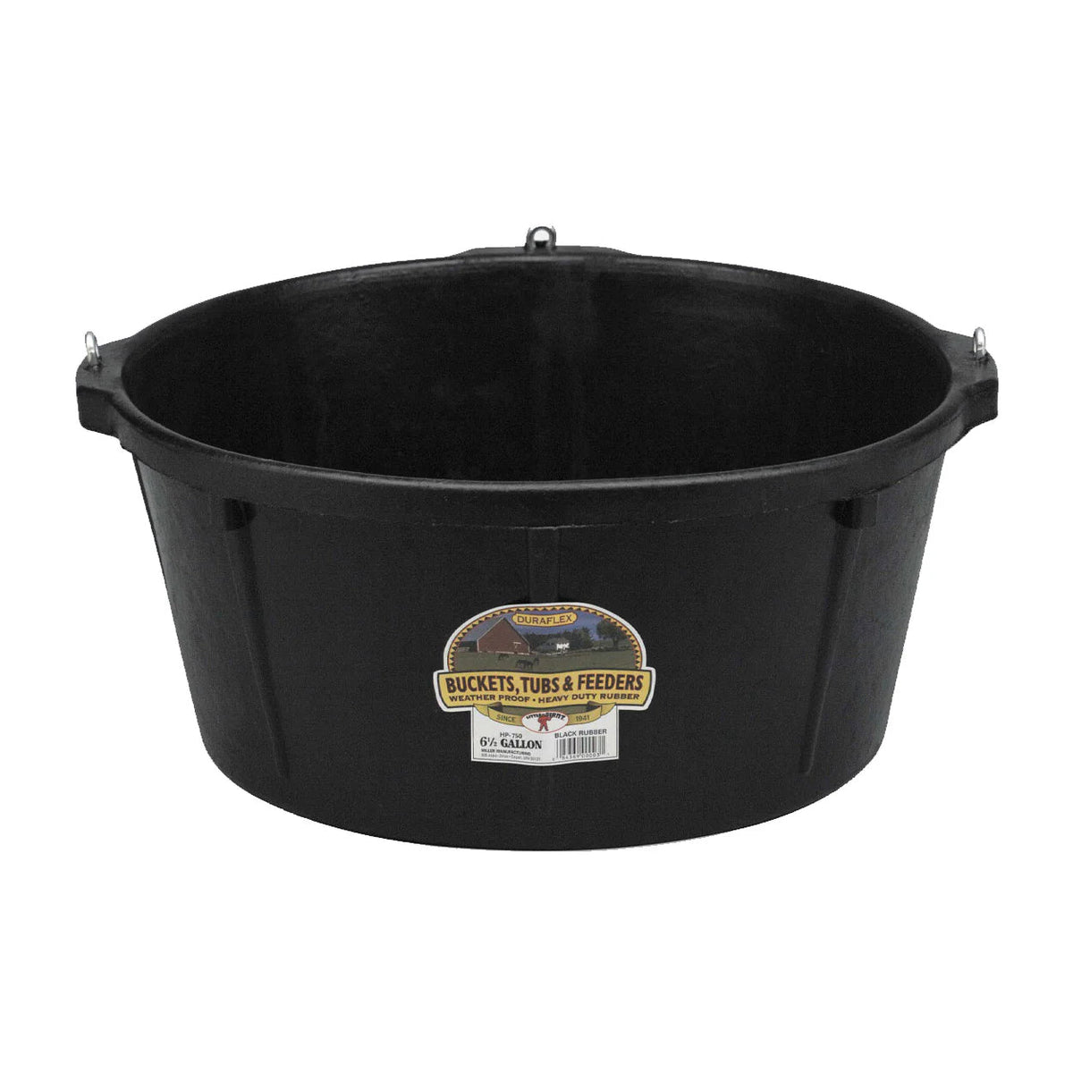 Little Giant Rubber Feeder Tub with Hooks, 6.5 Gallons