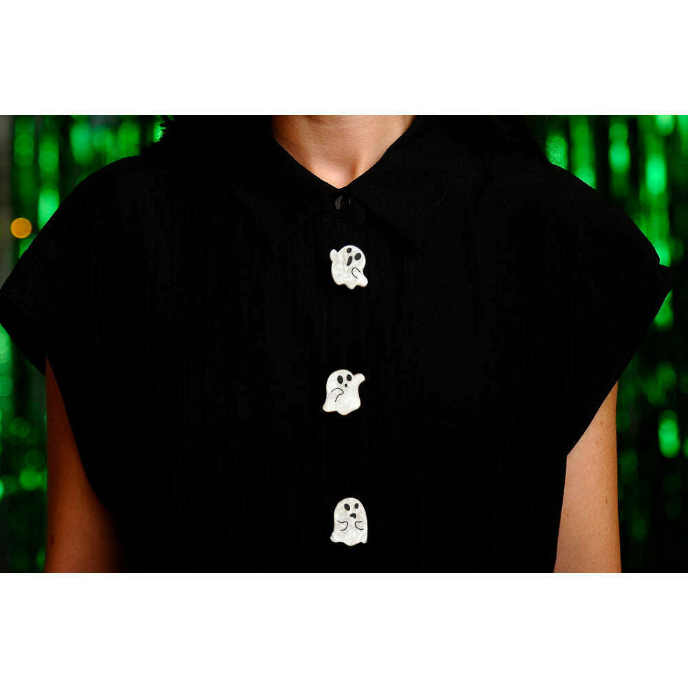 Set Of 4 Ghost Button Covers by Laliblue | PRE-ORDER SHIPS IN 2-3 WEEKS