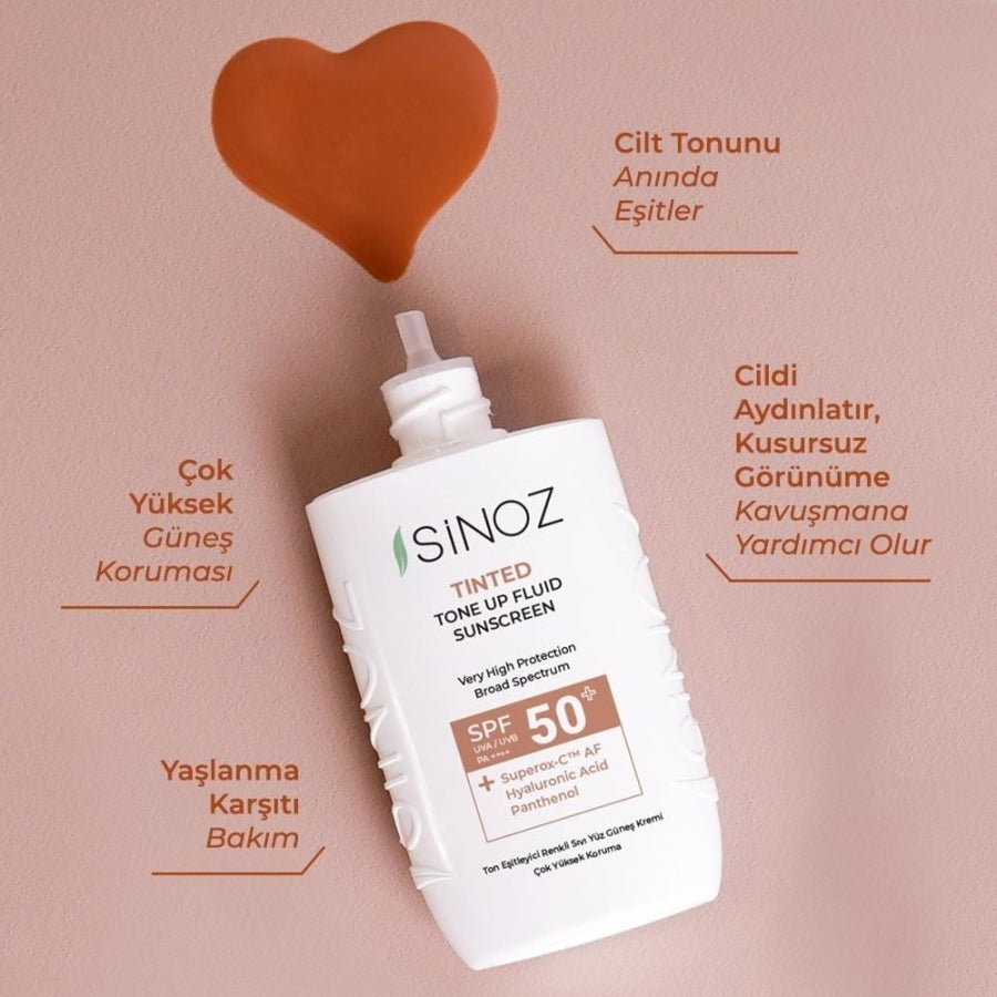 Sinoz SPF 50+ Tinted Fluid Sunscreen for Even Tone 50ml