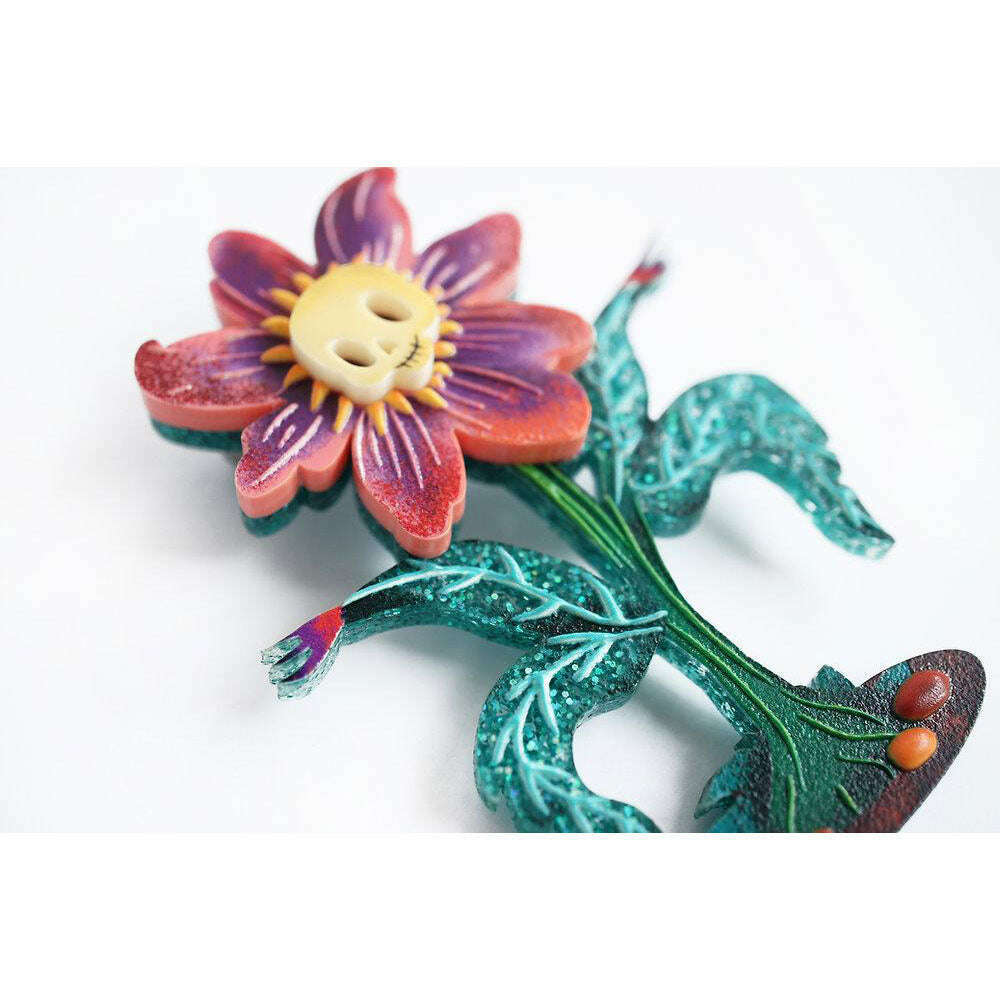 Skull Flower Brooch by Laliblue | PRE-ORDER SHIPS IN 2-3 WEEKS