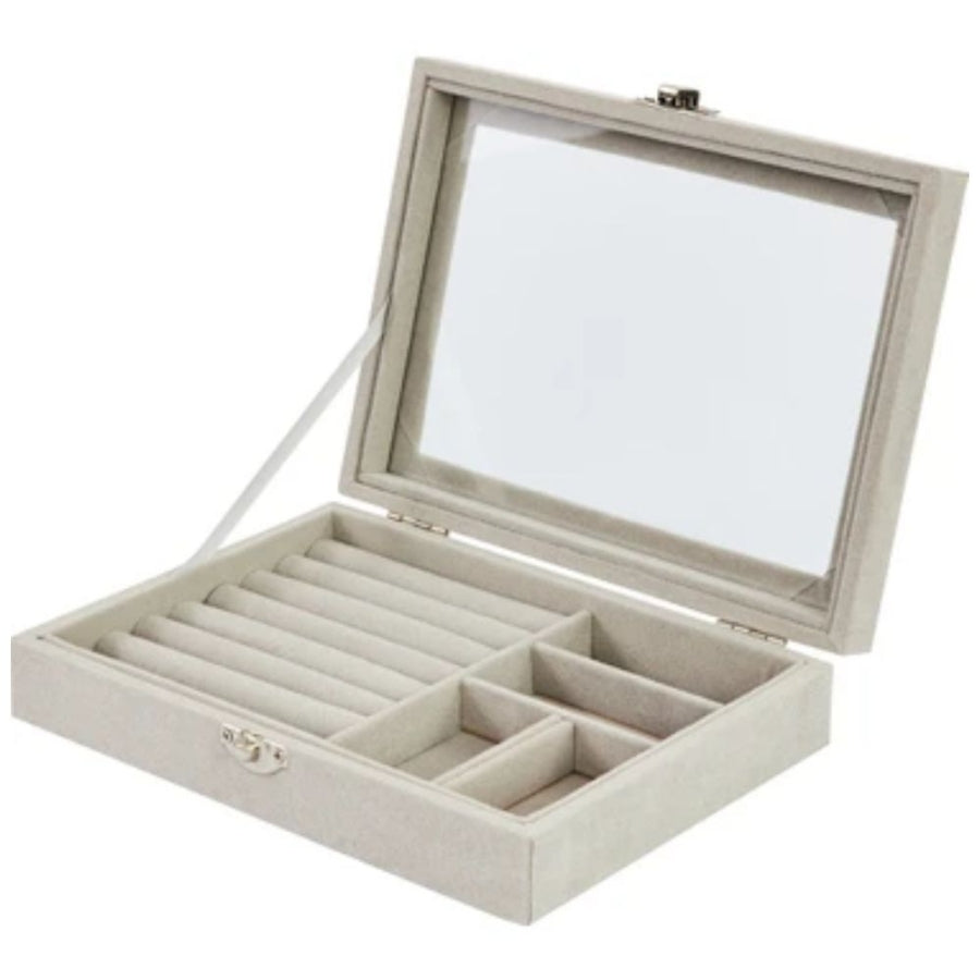 Smart Home Cream Jewelry Box Organizer 20x15cm