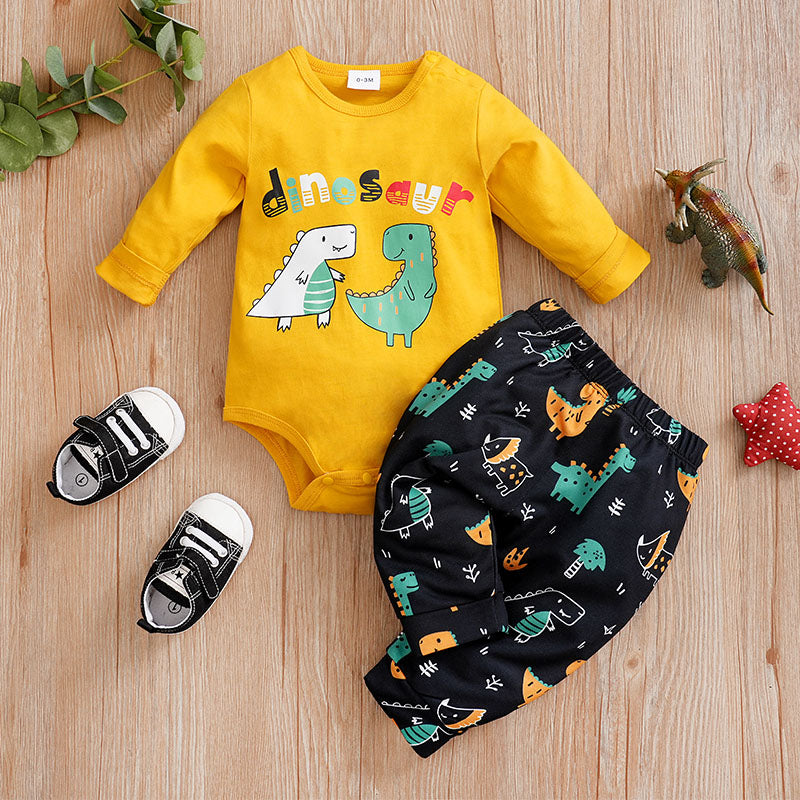 Spring & Autumn Baby Dinosaur Jumpsuit | For Newborns - # BAAA51210085