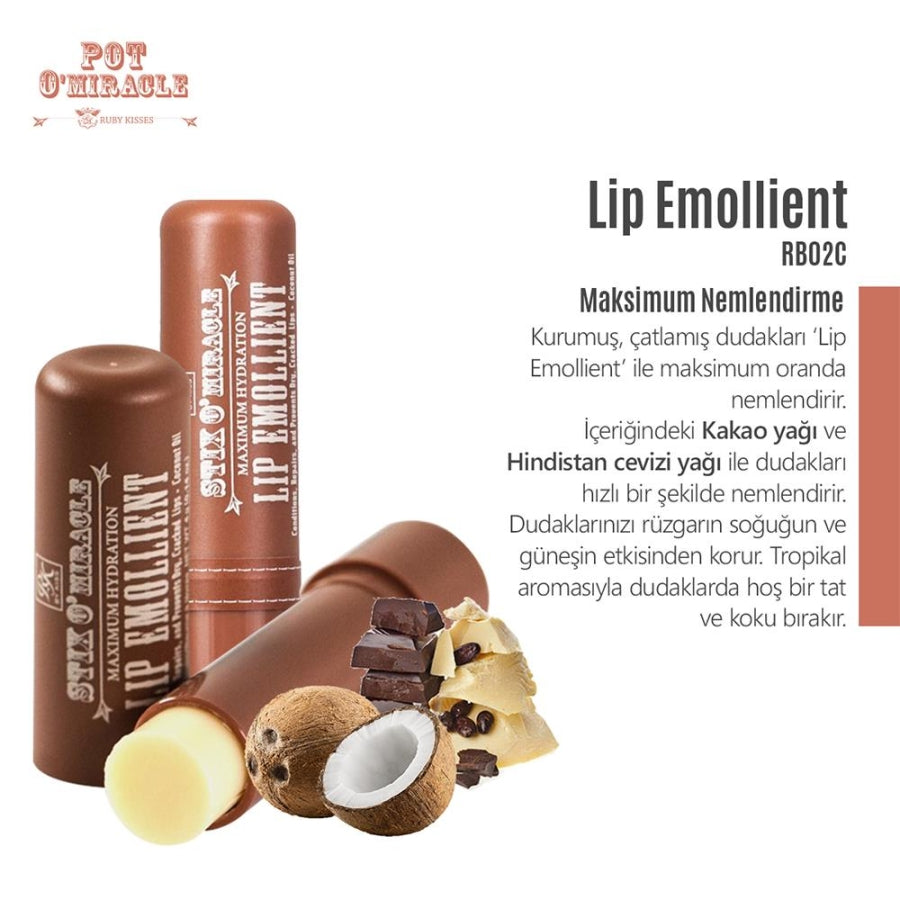 Ruby Kisses Stix Miracle Lip Emollient Coconut 4g