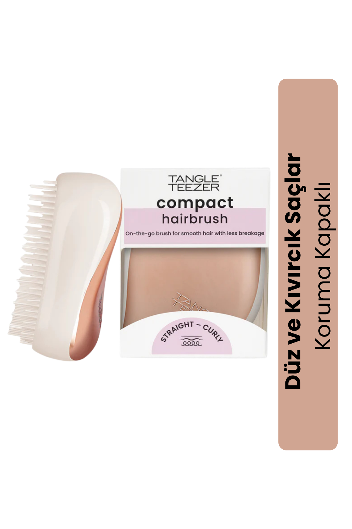 Tangle Teezer Compact Styler Rose Gold Ivory Travel Hairbrush