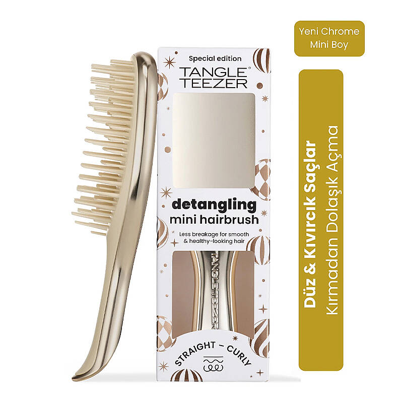 Tangle Teezer Mini Ultimate Detangler Champagne Gold Chrome Brush