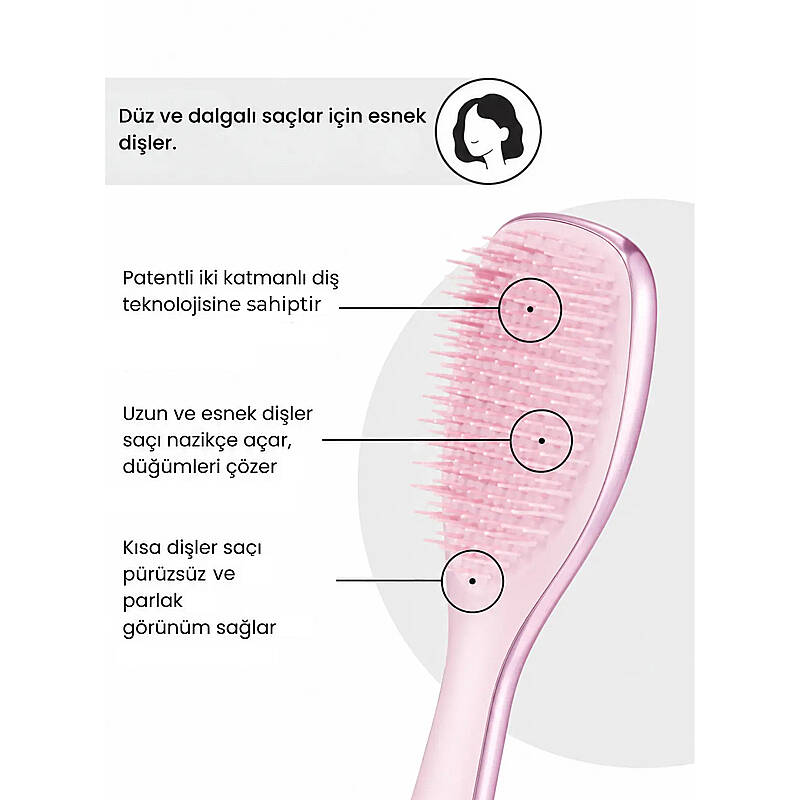 Tangle Teezer Mini Ultimate Detangler Satin Pink Chrome Brush