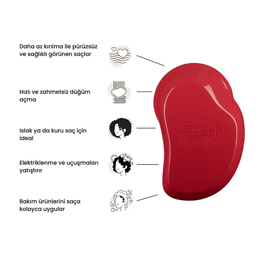 Tangle Teezer Thick & Curly Red Detangling Hair Brush
