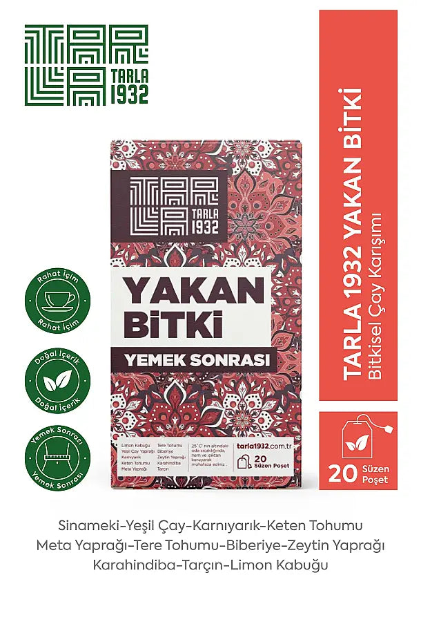Tarla 1932 Herbal Blend Tea After-Meal Support 20 Tea Bags