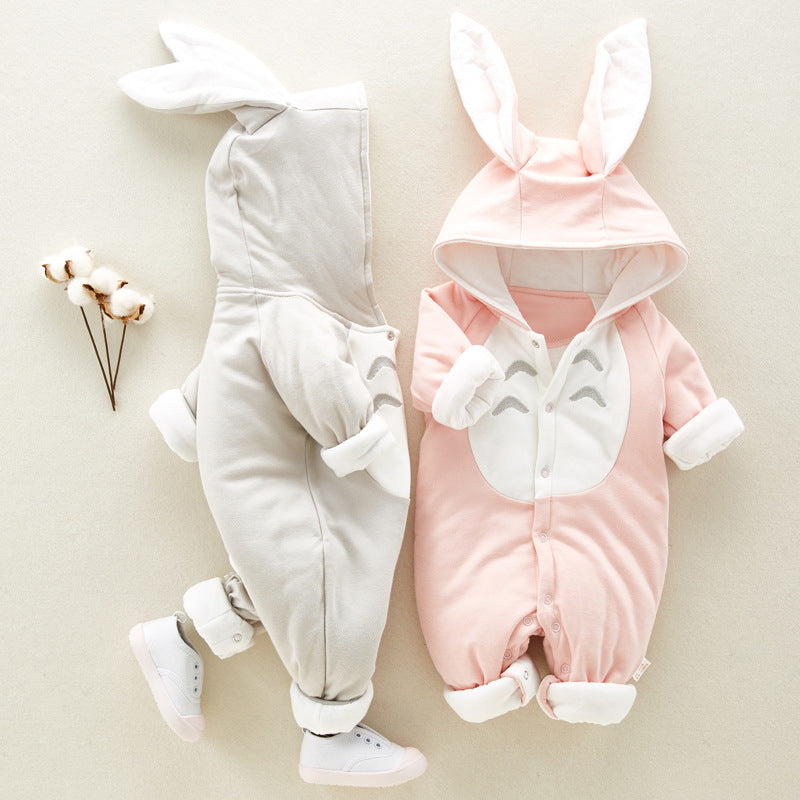 Totoro Cotton Hooded Baby Jumpsuit | For Newborns - # BAAA21110064