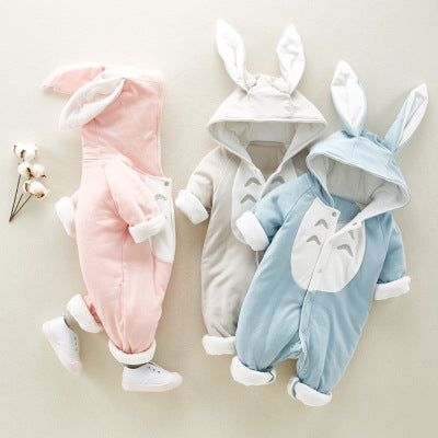Totoro Cotton Hooded Baby Jumpsuit | For Newborns - # BAAA21110064