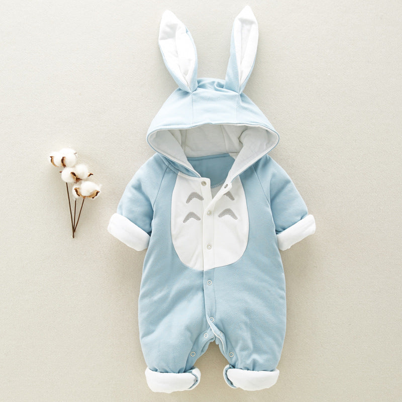 Totoro Cotton Hooded Baby Jumpsuit | For Newborns - # BAAA21110064