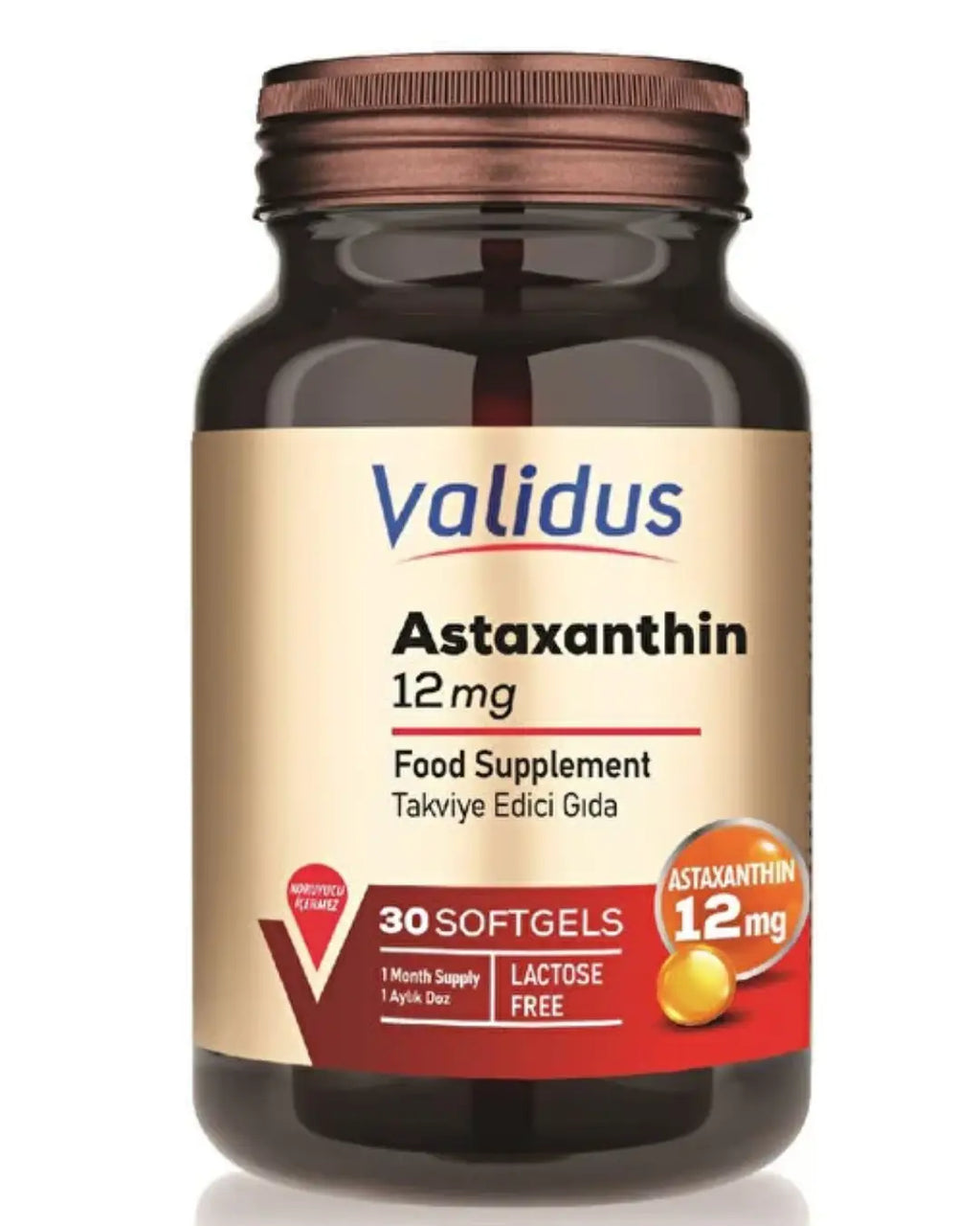 Validus Astaxanthin 12 mg Dietary Supplement 30 Softgels