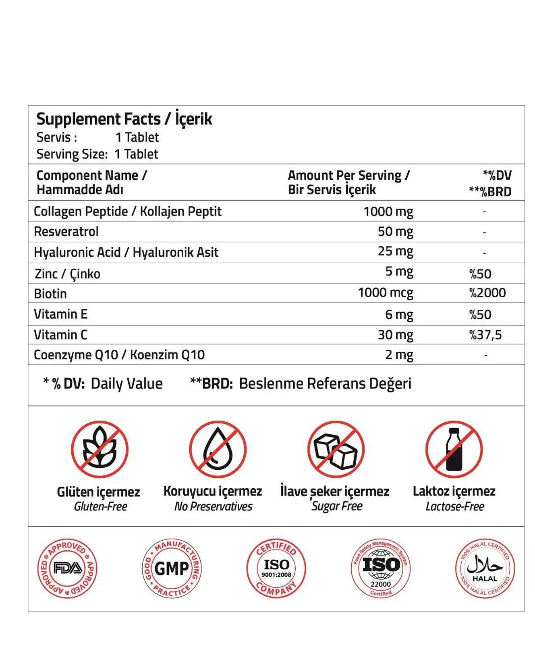 Validus Collagen 1000 mg & Resveratrol Complex 30 Tablets