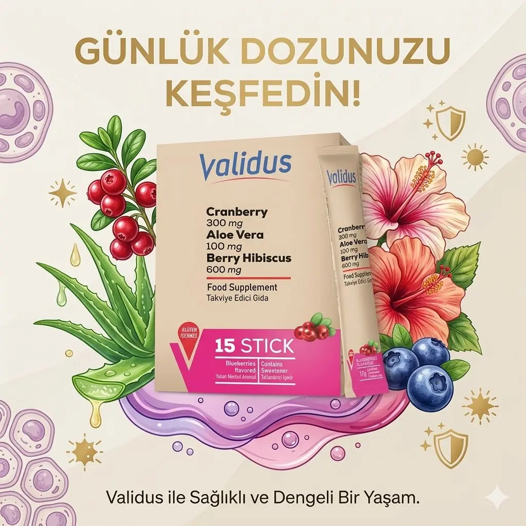 Validus Cranberry & D-Mannose Herbal Support Drink 15 Sticks
