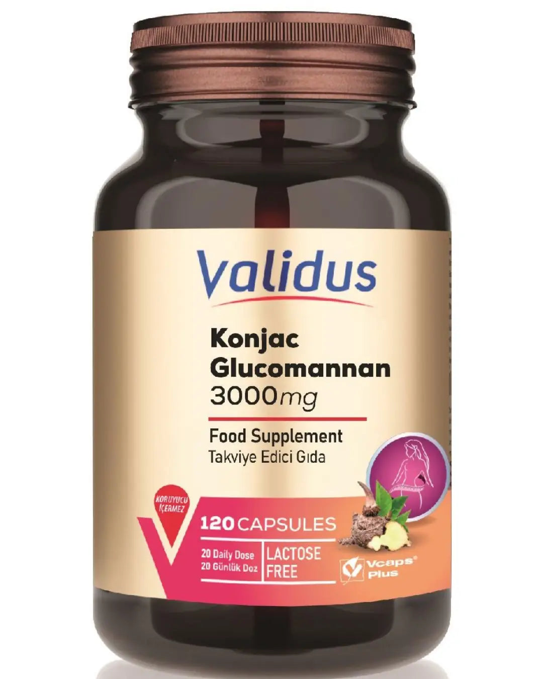 Validus Konjak Glucomannan 3000 mg Dietary Supplement 120 Capsules