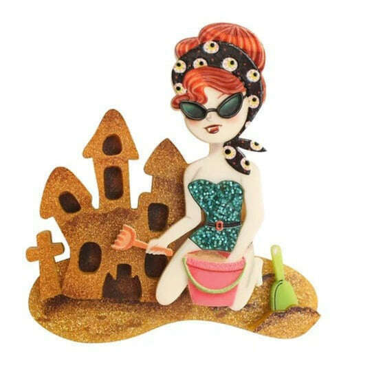 Vampire Playing with Sand Brooch by Laliblue | PRE-ORDER SHIPS IN 2-3 WEEKS