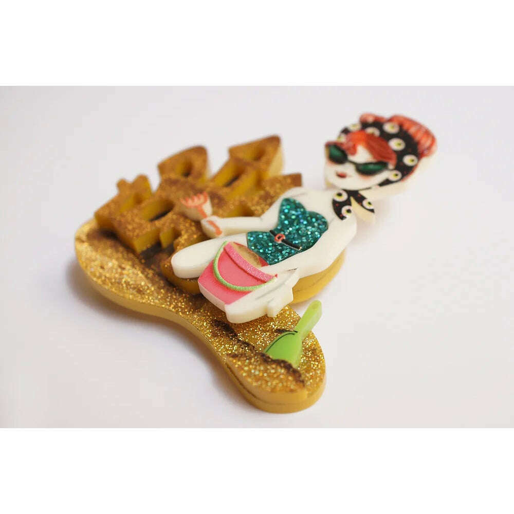 Vampire Playing with Sand Brooch by Laliblue | PRE-ORDER SHIPS IN 2-3 WEEKS