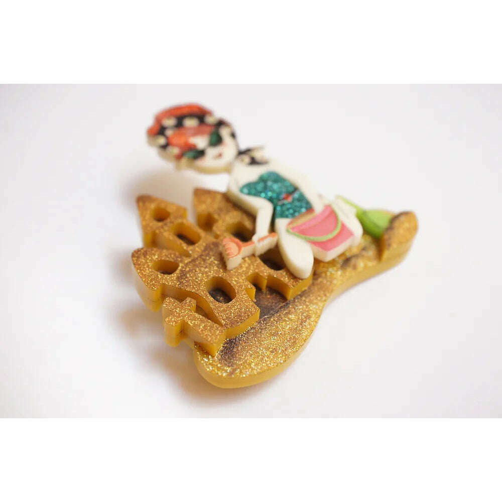 Vampire Playing with Sand Brooch by Laliblue | PRE-ORDER SHIPS IN 2-3 WEEKS