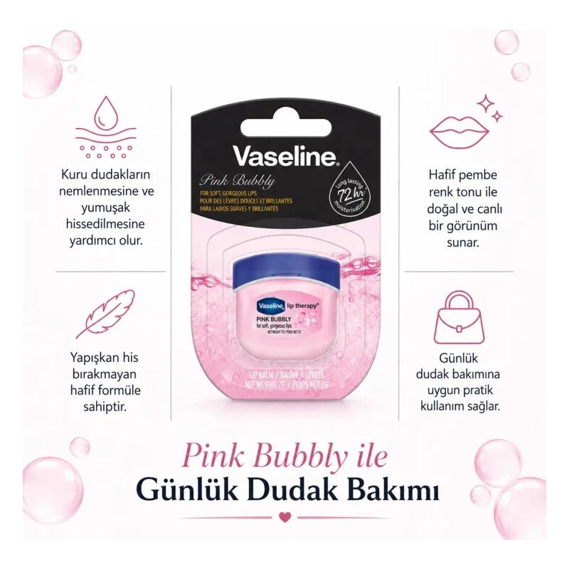Vaseline Lip Therapy Pink Bubbly Tinted Lip Balm 7g