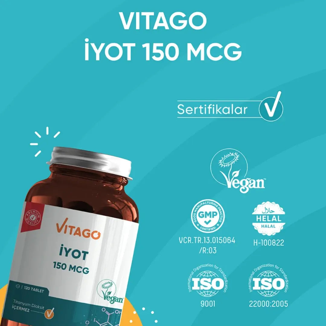 Vitago Premium Iodine 150 MCG Daily Supplement 120 Tablets